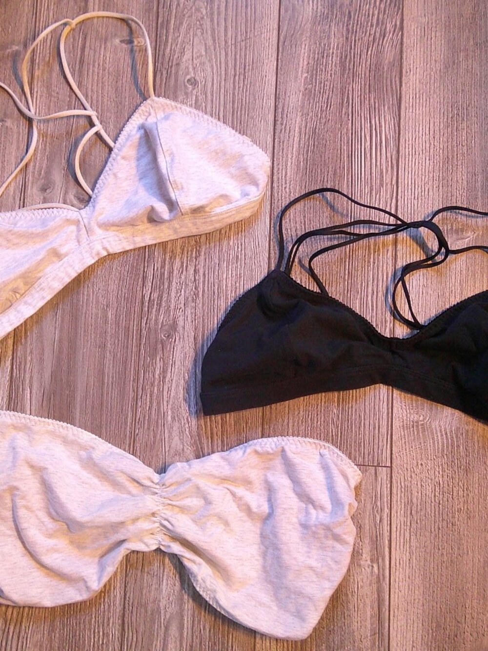 3 New VICTORIA'S SECRET Lounging Strappy Cooling Cotton Bralettes Woman Sz XL